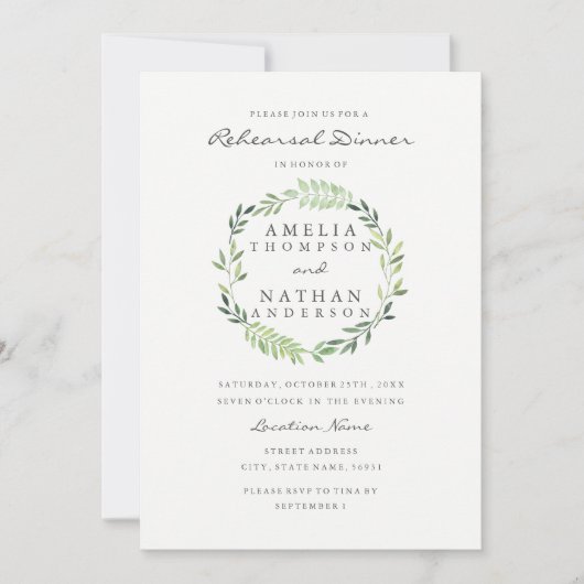 Waterverf Grote repetitie Inbelnodiging Kaart (Voorkant)