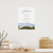 Waterverf Grote Smoky Mountains Weddenschap Welkom Poster (Keuken)