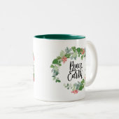 Waterverf - Grote vrede op aarde  Tweekleurige Koffiemok (Voorkant rechts)