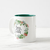 Waterverf - Grote vrede op aarde  Tweekleurige Koffiemok (Voorkant links)