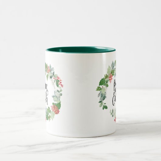 Waterverf - Grote vrede op aarde  Tweekleurige Koffiemok (Center)