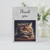 Waterverf Grumpy Grouchy Cat Kitten Huisdier Bedankkaart (Staand voorkant)