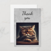 Waterverf Grumpy Grouchy Cat Kitten Huisdier Bedankkaart (Voorkant / Achterkant)