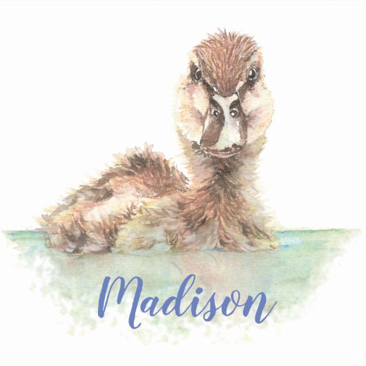 Waterverf Grumpy Wet Duck Bird Natuur Aangepaste n Sticker (Voorkant)