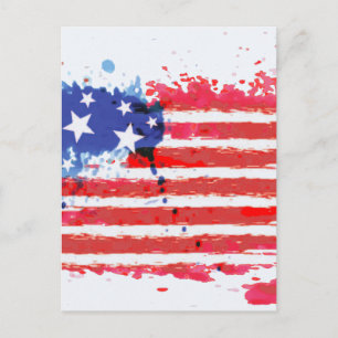 waterverf grunge American Flag Briefkaart