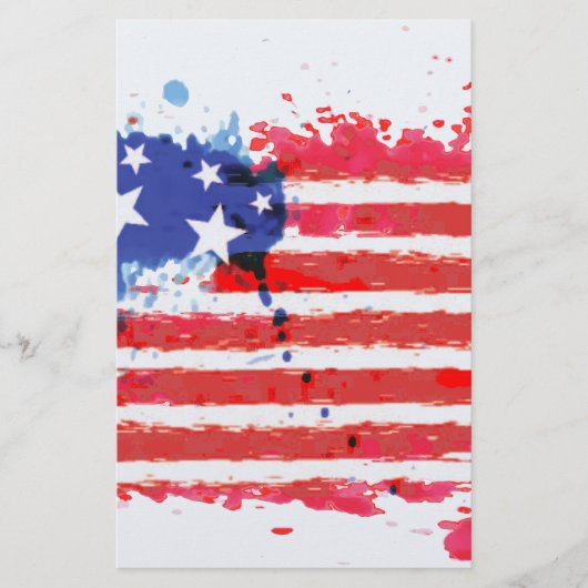 waterverf grunge American Flag Briefpapier (Voorkant)