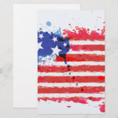 waterverf grunge American Flag Briefpapier (Voorkant / Achterkant)