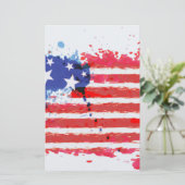 waterverf grunge American Flag Briefpapier (Staand voorkant)