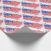 waterverf grunge American Flag Cadeaupapier (Hoek)