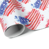 waterverf grunge American Flag Cadeaupapier (Rol Hoek)