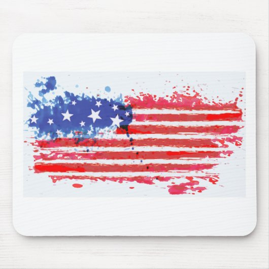 waterverf grunge American Flag Muismat (Voorkant)