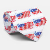 waterverf grunge American Flag Stropdas (Opgerold)