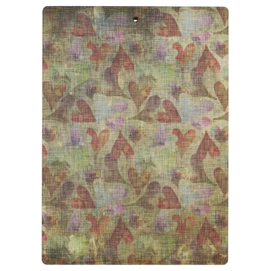 Waterverf Grunge Hearts Pattern Klembord (Achterkant)