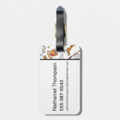 Waterverf GRYFFINDOR™ Hedwig Patroon Bagagelabel (Achterkant verticaal)