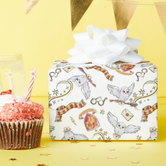 Waterverf GRYFFINDOR™ Hedwig Patroon Cadeaupapier (Verjaardagsfeest)