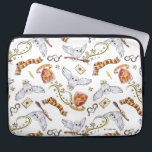 Waterverf GRYFFINDOR™ Hedwig Patroon Laptop Sleeve<br><div class="desc">Harry Potter | Bekijk dit leuke waterverf GRYFFINDOR™ patroon met hun crest,  huissjaal en hedwig die bezems en brieven aflevert!</div>