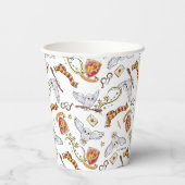 Waterverf GRYFFINDOR™ Hedwig Patroon Papieren Bekers (Achterkant)