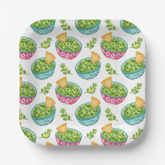 Waterverf Guacamole & Chips Fiesta Bordplateau Papieren Bordje