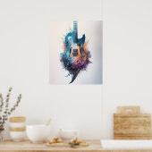 waterverf Guitar Lovers Poster (Keuken)