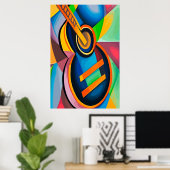 Waterverf Guitar Poster (Thuiskantoor)