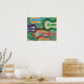 Waterverf Guitar Poster (Keuken)
