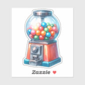 Waterverf Gumball Machine Bubble Gum Sticker (Vel)