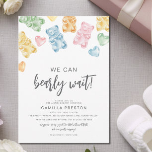 Waterverf Gummieberen Baby Shower Kaart