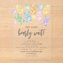 Waterverf Gummyberen Baby Shower
