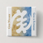 Waterverf Gye Nyame Afrikaans symbool met betekeni Vierkante Button 5,1 Cm (Voorkant)