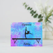 Waterverf Gymnastiek Beam Briefkaart (Staand voorkant)