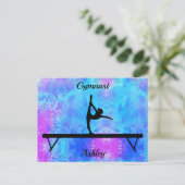Waterverf Gymnastiek Beam Briefkaart (Staand voorkant)