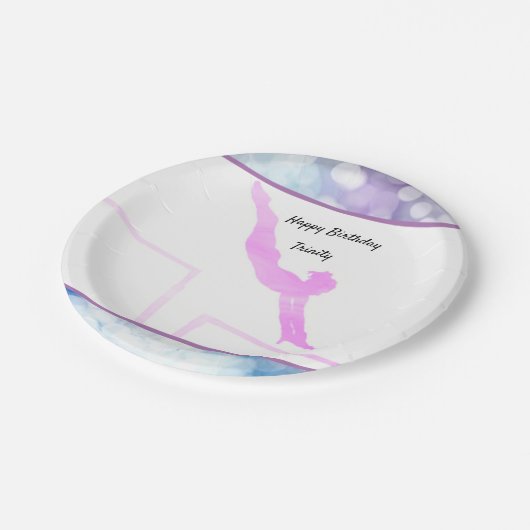 Waterverf gymnastiek Birthday Uneven Bars Papieren Bordje (Gekanteld)