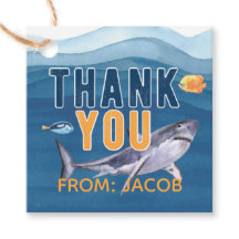 Waterverf haai dank u Label