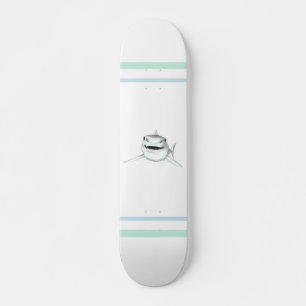 waterverf haai glimlach grijs groene oceaan dier persoonlijk skateboard
