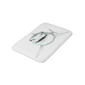 waterverf haai lachend grijs groen oceaan dier badmat (Gekanteld)