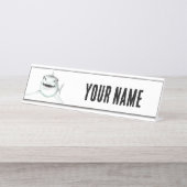 waterverf haai lachend grijs groen oceaan dier bureau naambordje (Voorkant)