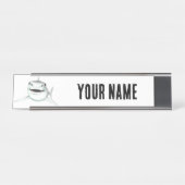 waterverf haai lachend grijs groen oceaan dier bureau naambordje (Voorkant)