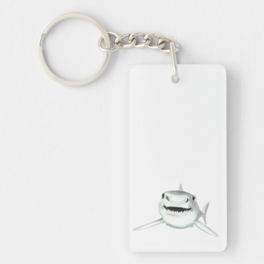 waterverf haai lachend grijs groen oceaan dier sleutelhanger (Voorkant)