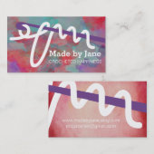 Waterverf haakwerk visitekaartje (Voorkant / Achterkant)