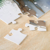 Waterverf Haan op een hek Post Christmas Legpuzzel (Zijkant)