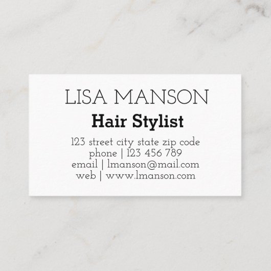 waterverf haarstylist visitekaartje (Achterkant)