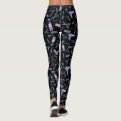 Waterverf Hairdresser Patroon Leggings (Achterkant)
