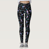 Waterverf Hairdresser Patroon Leggings (Voorkant)