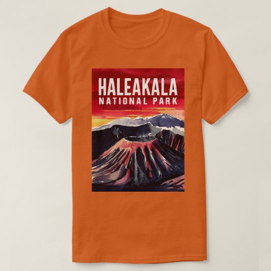 Waterverf Haleakala Nationaal Park TShirt (Design voorkant)