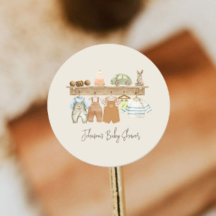 Waterverf Hallo Baby Boho Nursery Baby shower Ronde Sticker