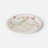 Waterverf Hallo Baby Speelgoed Baby shower Papieren Bordje (Gekanteld)