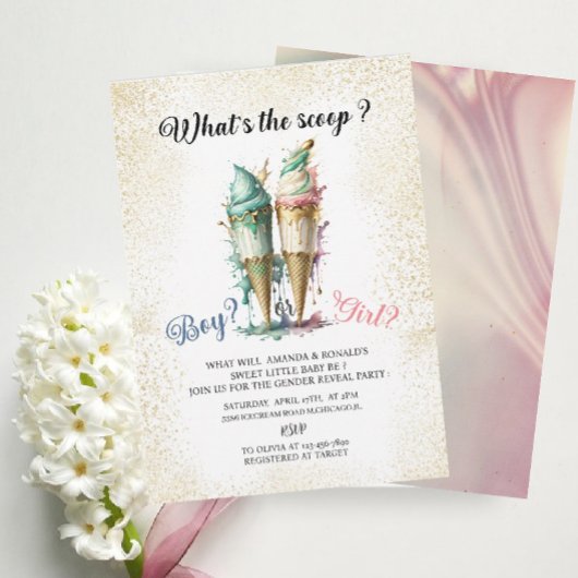 Waterverf Hallo of haar geslacht onthult feest Kaart