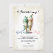 Waterverf Hallo of haar geslacht onthult feest Kaart (Voorkant)