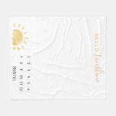 Waterverf "Hallo Sunshine" Baby Milestone Fleece Deken (Voorkant (Horizontaal))