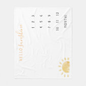 Waterverf "Hallo Sunshine" Baby Milestone Fleece Deken (Voorkant)